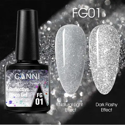 [12031] FG01 CANNI Esmalte de Uñas en Gel Disco Reflectante 7.3ml