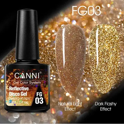 [12031] FG03 CANNI Esmalte de Uñas en Gel Disco Reflectante 7.3ml
