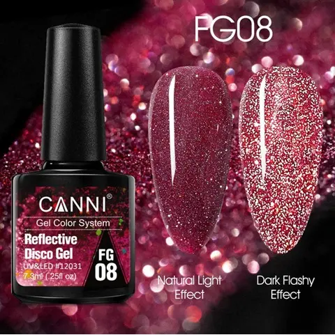 [12031] FG08 CANNI Esmalte de Uñas en Gel Disco Reflectante 7.3ml